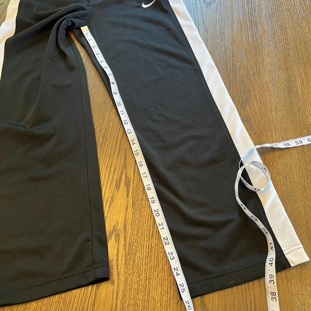 Nike Track Pants Polyester Black White Stripe Kids Large Sporty Athletic Large